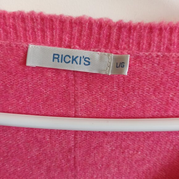 Ricki's Women's Coral V-Neck Sweater Size Large - Picture 3 of 3